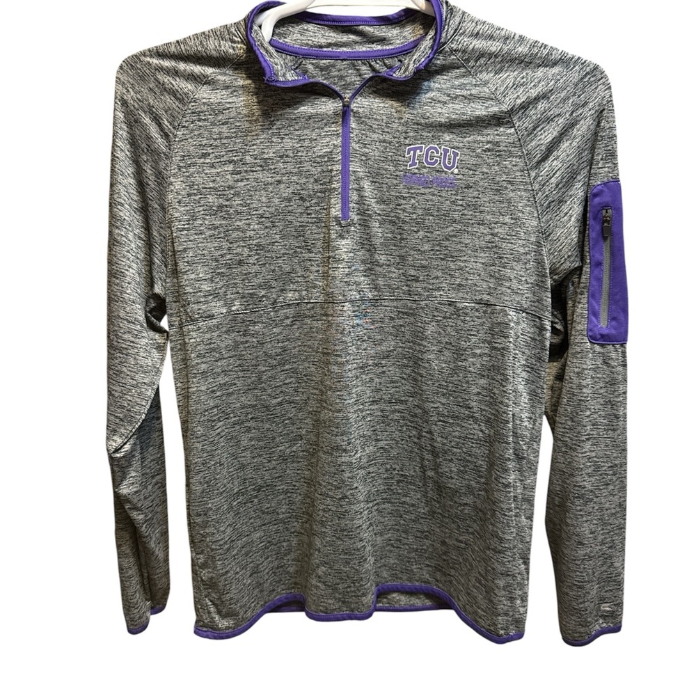 Gray and Purple TCU Hornfrogs Quarter-Zip Sweatshirt